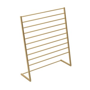 Exhibidor Metálico de <span class=keywords><strong>Boutique</strong></span> en Dorado/Negro/<span class=keywords><strong>Blanco</strong></span> para Protección Contra la Corrosión, Estantes de Piso para Pantalones y Corbatas de Cuero - Product Image 3