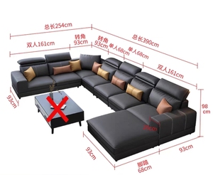 OFFERTA SPECIALE Divano in Pelle Italiano Minimalista a Forma di U e L, Set di Divani di Alta Gamma Moderni per Soggiorno - Product Image 2