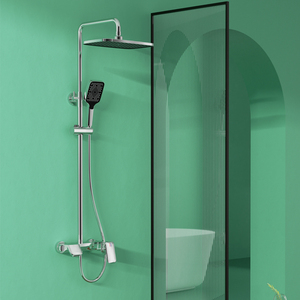 Hiển thị kỹ thuật số Brass phòng tắm vòi sen hệ thống bồn tắm kép Mixer vòi nước kiểm soát kép nhiệt độ nước Wall Mount Shower Head Set - Product Image 3