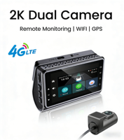 Caméra embarquée intelligente 4G personnalisable avec logo, communication audio bidirectionnelle 2K, enregistreur de conduite (DVR) pour voiture, prend en charge les cartes TF jusqu'à 512 Go, lecture à distance en direct
