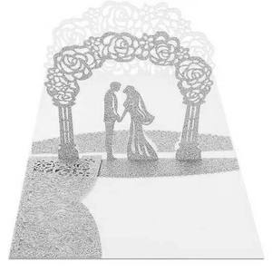 Cartes d'invitation de mariage écologiques et élégantes pour la fête des mères, impression numérique, cartes de vœux rectangulaires 3D pop-up avec enveloppe - Product Image 6