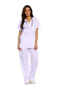 Vêtements médicaux pour infirmière d'hôpital Ensembles de gommage pour femmes Six gommages médicaux de poche (col en V avec pantalon cargo) Six poches - Product Image 3