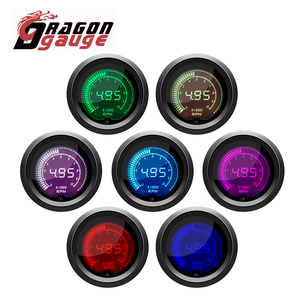 عداد دورات المحرك الرقمي العالمي DRAGON <span class=keywords><strong>GAUGE</strong></span> 12V <span class=keywords><strong>EVO</strong></span> للسيارات والدراجات النارية، لـ 4 و6 و8 أسطوانات، 0-10000 دورة في الدقيقة، شاشة LCD بـ 7 ألوان (6250-7) - Product Image 1