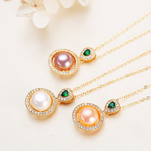 Collar de Perlas de Agua Dulce con Aleación de Cobre al por Mayor, con Colgante de Orquídea y Cadena para Clavícula, Colgantes y Dijes Finos - Product Image 2