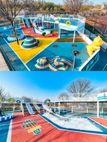 Plateforme d'escalade en filet de corde arc-en-ciel multicouche pour parc communautaire et aire de jeux, Fournisseur fabricant
