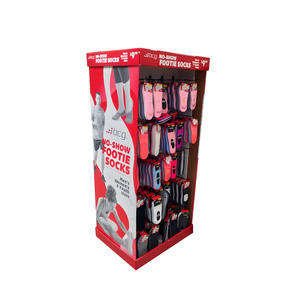 Exhibición de cartón pos de cartón para tiendas minoristas con ganchos producto deportivo pegboard calcetines colgantes soporte de exhibición con ganchos - Product Image 1