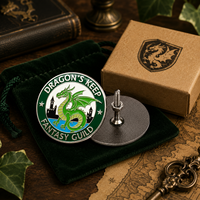 Badge en émail à attache filetée circulaire, motif Dragon Vert, Château, Guilde Fantastique, épingle décorative en métal pour les amateurs de jeux