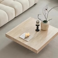 Table à manger de luxe moderne en pierre frittée avec base en acrylique transparent, écologique, durable, de forme rectangulaire, au design minimaliste pour le salon