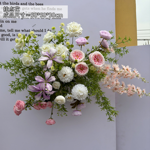 CM-TW006 nhân tạo bối cảnh hoa rừng tiệc cưới màu hồng tím lụa hoa sắp xếp - Product Image 5