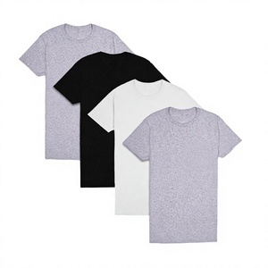 เสื้อยืดคอกว้างผู้ชาย ผ้าคอตตอน 100% แขนสั้น ระบายอากาศดี สวมใส่สบายๆ ในชีวิตประจำวันช่วงฤดูร้อน  รับสกรีนโลโก้ตามแบบ - Product Image 4