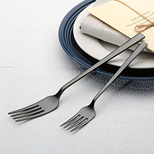 בתפזורת יוקרה שטוחה להגדיר התאמה אישית לוגו שחור אלגנטי silverflavormare סט עבור מסיבה - Product Image 3