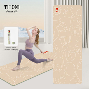 <span class=keywords><strong>TITONI</strong></span> Anti-déchirure Durable PU Surface Fitness Mat Chaud Rutschfeste Yogamatte 100% Tapis De Yoga Écologique Fond En Caoutchouc Naturel - Product Image 1