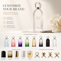 Flacon de parfum de luxe noir mat avec boîte 30ml 50ml 100ml pour marques de créateurs avec fond épais et capuchon doré