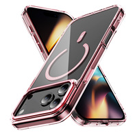 Coque de téléphone magnétique transparente au design tendance pour iPhone 16 17 Pro Max, protection robuste avec coins renforcés