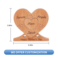 Fête des mères en bois coeur Puzzle décor fait à la main personnalisable amour cadeau en gros en bois massif décoration de la maison pour la fête des mères