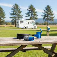 Câble d'extension de camping 230V/16A/prise CEE à 3 broches et couplage d'angle CEE + prise de contact de terre câble d'extension de camping-car Y14