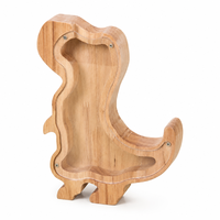 Hucha de madera con forma de animal personalizada con logo, caja de monedas de acrílico transparente con letras
