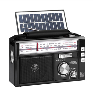 Factory Vintage Solar Charging Multiband FM AM SW Radio BT TF <b>USB</b> MP3 Player Built In <b>Speaker</b> Flashlight Portable Handle AC DC - Product Image 5