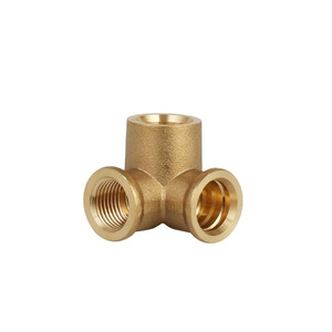 ข้อต่อทองเหลืองแบบ T ขนาด 1/4 นิ้ว เกลียวใน NPT สำหรับสายลม - Product Image 1