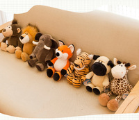 Peluche d'animaux de la forêt : Éléphant, Girafe, Lion, Tigre, Renard, Raton laveur, Singe, Zèbre, Hippopotame, Gorille, Panda, Ours, Loup, Lapin, Chien