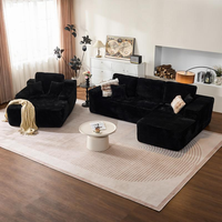 Canapé convertible en velours côtelé en forme de L, 3 places, sans structure, fauteuil de lecture, ensemble de canapé sectionnel moderne pour salon