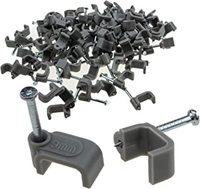 Clips de câble en PP de type plat/carré de haute qualité en gros, 5-22 mm, avec clous en acier inoxydable pour fixer les fils, 100 pièces/sac
