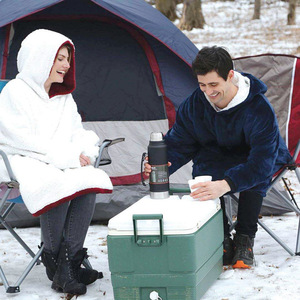 Hot Winter Hooded TV Blankets Fleece Super Soft Warm Outdoor Pocket <strong>Hoodie</strong> Adult Blanket Men <strong>Women</strong> Household Sleepwear - Product Image 5