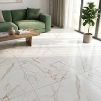 Carrelage en céramique effet marbre brillant 60x60cm (24x24 pouces) avec veines dorées, carrelage mural et de sol en marbre blanc, meilleur prix