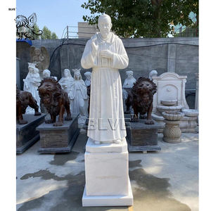 BLVE Iglesia católica tallada a mano Sant Padre <span class=keywords><strong>Pio</strong></span> estatua tamaño real mármol padre <span class=keywords><strong>Pio</strong></span> escultura - Product Image 4