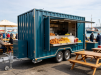 Camion de restauration rapide, bar mobile, remorque à glaces, café mobile, cuisine mobile en acier inoxydable, remorque alimentaire vintage avec équipement complet