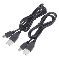 Câble USB Mini Noir 1m USB 2.0 Type A Mâle vers Mini B Mâle Câble de Charge pour Accessoires de Contrôleur Sony Playstation 3 PS3