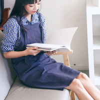 Apron Bib Tanpa Lengan Warna Solid Motif Bunga dari Katun Rami Jepang, Dapat Dipesan Sesuai Keinginan, untuk Wanita, Guanggong Zhejiang