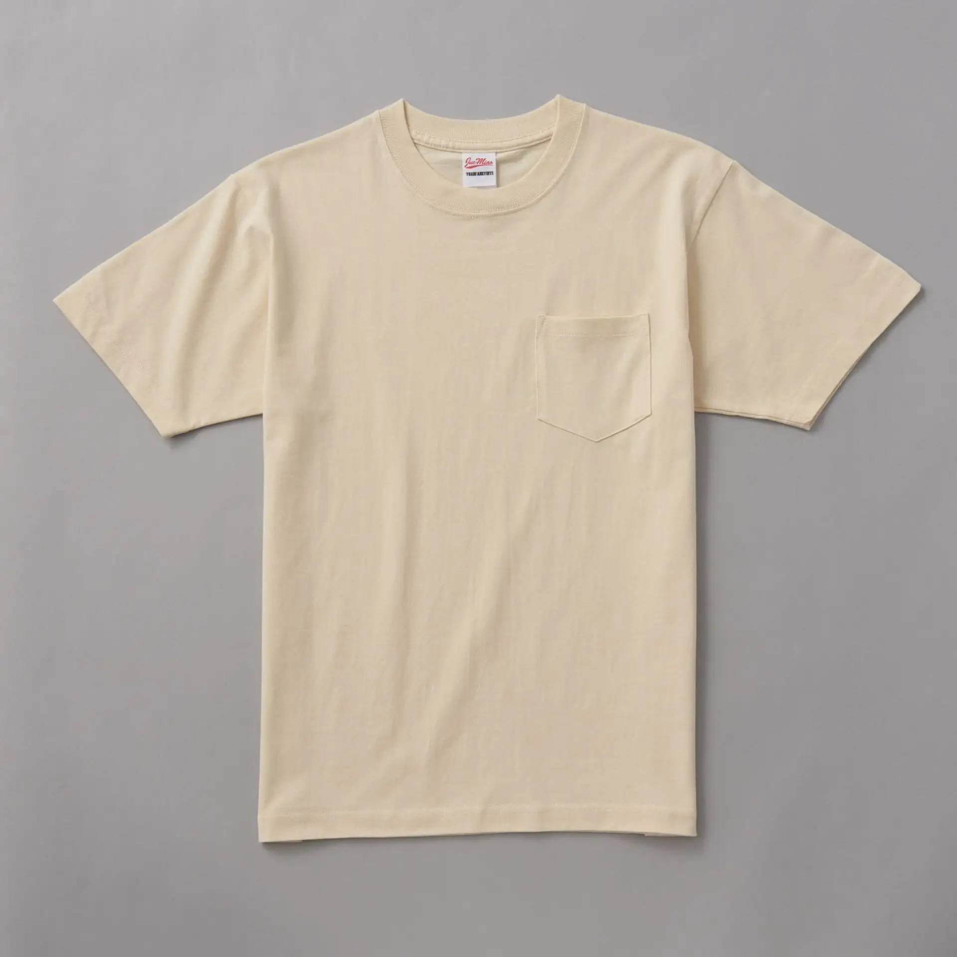 Camiseta con bolsillo de manga corta y cuello redondo tejido sin costuras para hombre y mujer, camiseta de manga corta a la moda