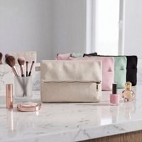 Damesmode fruitpatroon ritssluiting zachte handgreep clutch cosmetische tas katoenen canvas