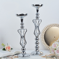 Vases à fleurs en métal personnalisables en gros, supports en métal argenté pour centre de table, mariage, banquet, célébration, décoration de scène