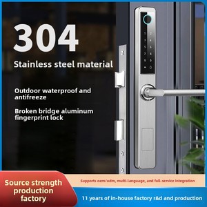 Cerradura de Embutir Inteligente de Acero Inoxidable para Exteriores, Impermeable, con Huella Dactilar, para Puerta Corredera de Aluminio con Aislamiento Térmico, para el Hogar - Product Image 4