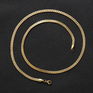 Cadena Cubana Encriptada de 4 mm, Joyería Hip Hop, Collar de Acero Inoxidable para Hombre, Marca de Moda, Chapado en Oro, Cadena Cubana de 4 Lados - Product Image 1