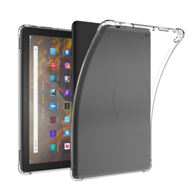New Transparent Soft TPU Cover Shell with Anti-drop Airbag Protective Tablet Case for Kindle Fire HD10 2023 10.1"
