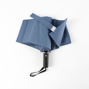 Parapluie pliant en trois sections, entièrement automatique, de luxe, avec mémoire de forme, pliage facile, rangement compact, 8 baleines, couleur unie, pour hommes, usage professionnel, fabricants - Product Image 2