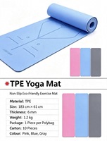 Tapete de Yoga Ecológico de TPE Antideslizante, Grueso, de un Solo Color o Bicolor, con Logotipo Personalizado, para Gimnasio en Casa, Pilates, Danza y Fitness