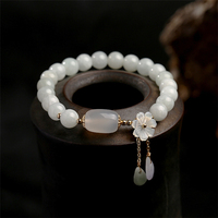 Aimgal Original handmade luxo luz natural jade pulseira 14K gold filled pulseira shell natural flor jade pulseira das mulheres