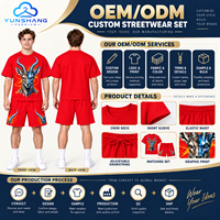 Ensemble deux pièces streetwear pour homme en mélange de coton respirant, tricoté, imprimé numériquement avec motif Cyber Antelope