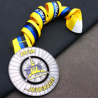 Medallas Personalizadas de Aleación de Zinc con Mapa 3D, Acabado Antiguo en Dos Tonos, Grabables, para Maratones y Desafíos de Fitness