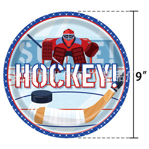 Hockey Theme Birthday Party Tableware Set Paper Plates Napkins <b>Tablecloth</b> 60-80 Pcs Sports Decorations - Product Image 3