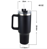 40oz Tasse à café thermique de voyage isolée sous vide en acier inoxydable avec couvercles et pailles