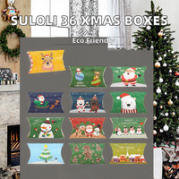 Boîte à oreiller de luxe, boîtes cadeaux écologiques pour aliments de Noël, boîtes à pralines, boîtes à biscuits, emballages cadeaux, décorations de fête