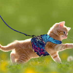 Pabrikan Oem tali kekang kucing sublimasi kustom dan Set tali kekang kucing tahan pelarian - Product Image 5