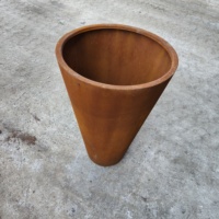 Grands pots à fleurs ronds en acier corten de 2 mm d'épaisseur pour la maison et le jardin