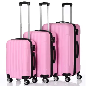 Hand Carry Kids Suitcase For Girls Wholesale Price Black And Bags Abs Pc Trolley 3 In 1 Travel Luggage Set