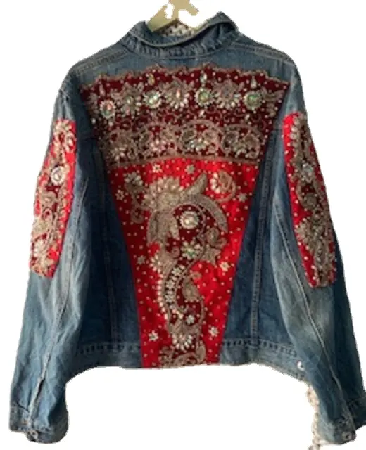 Handicrafts banjara traditional ethnic embroidery latest designed vintage designer collection denim jacket